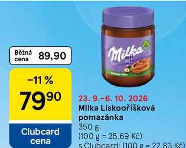 Milka Lískooříšková pomazánka, 350 g
