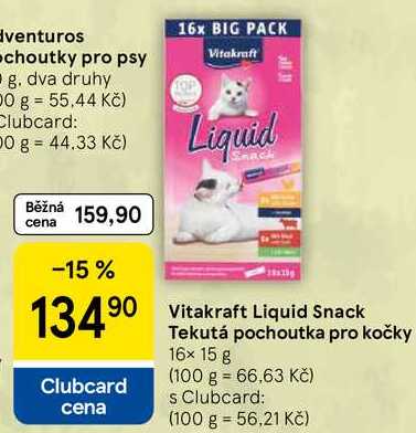 Vitakraft Liquid Snack Tekutá pochoutka pro kočky, 16x 15 g