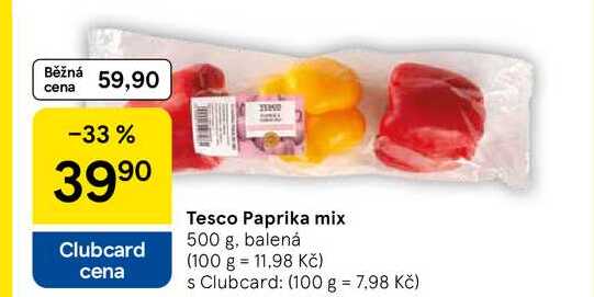 Tesco Paprika mix, 500 g, balená