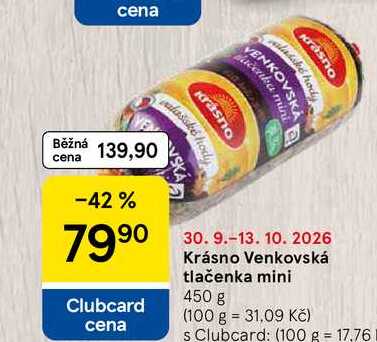 Krásno Venkovská tlačenka mini, 450 g