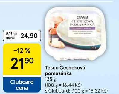 Tesco Česneková pomazánka, 135 g