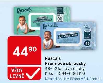 Rascals Prémiové ubrousky, 48-52 ks