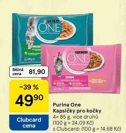 Purina One Kapsičky pro kočky, 4× 85 g
