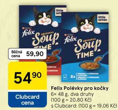Felix Polévky pro kočky, 6x 48 g