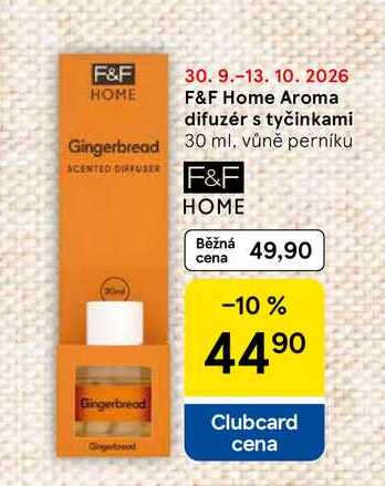 F&F Home Aroma difuzér s tyčinkami, 30 ml. vůně perníku