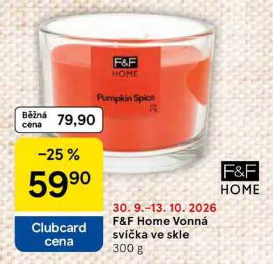 F&F Home Vonná Clubcard svíčka ve skle, 300 g 