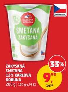 ZAKYSANÁ SMETANA 12% KARLOVA KORUNA, 200 g