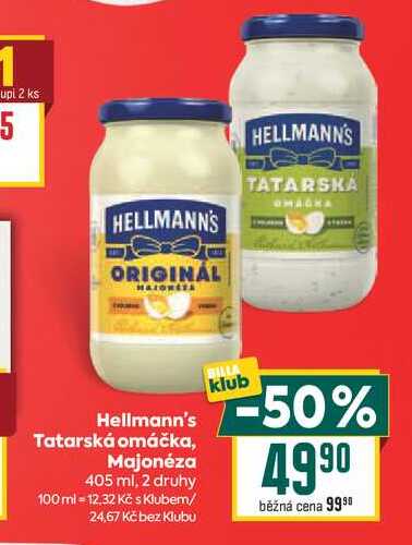 Hellmann's Tatarská omáčka, Majonéza 405 ml