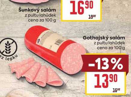 Gothajský salám z pultu lahůdek cena za 100 g