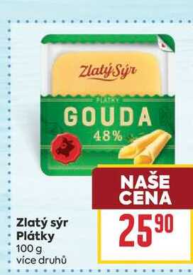 Zlatý sýr Plátky 100 g