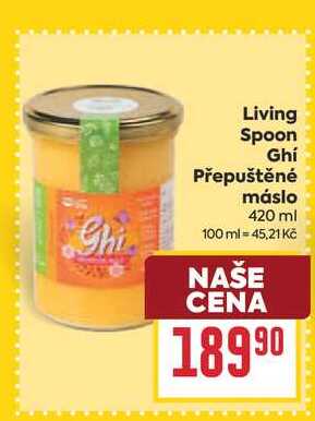 Living Spoon Ghí Přepuštěné máslo 420 ml 
