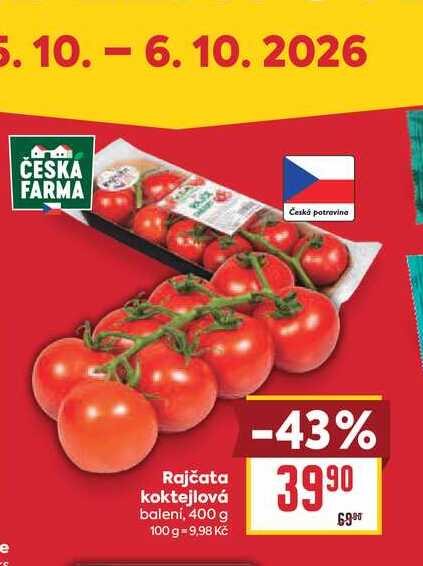 Rajčata koktejlová balení, 400 g 