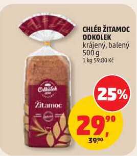 CHLÉB ŽITAMOC ODKOLEK krájený, balený, 500 g