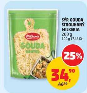 SÝR GOUDA STROUHANÝ MILKERIA, 200 g