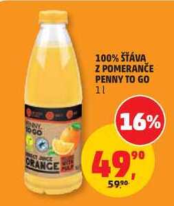 100% ŠŤÁVA Z POMERANČE PENNY TO GO, 1 l