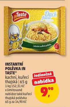 INSTANTNÍ POLÉVKA IN TASTE kachni, kuřecí, 65 g