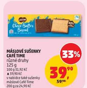 MÁSLOVÉ SUŠENKY CAFÉ TIME různé druhy, 125 g 