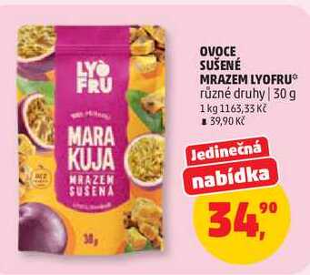 OVOCE SUŠENÉ MRAZEM LYOFRU různé druhy, 30 g