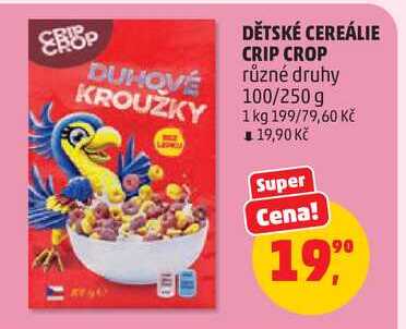 DĚTSKÉ CEREÁLIE CRIP CROP různé druhy, 100/250 g