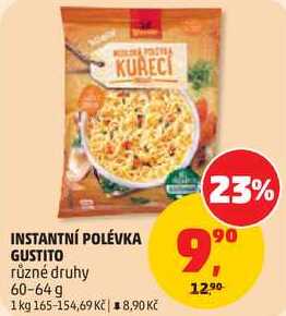 INSTANTNÍ POLÉVKA GUSTITO různé druhy, 60-64g