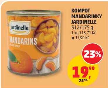 KOMPOT MANDARINKY JARDINELLE, 312/175 g