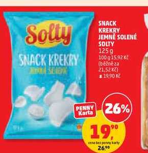 SNACK KREKRY JEMNĚ SOLENÉ SOLTY, 125 g  