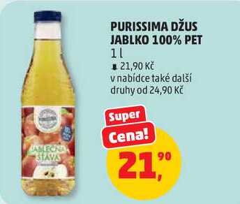 PURISSIMA DŽUS JABLKO 100% PET, 1 l