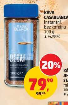 KÁVA CASABLANCA instantní, bez kofeinu, 100 g 