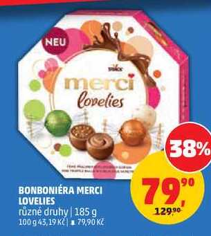 BONBONIÉRA MERCI LOVELIES různé druhy, 100 g 