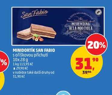 MINIDORTÍK SAN FABIO s oříškovou příchutí, 10x28 g 
