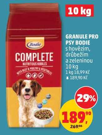 GRANULE PRO PSY BODIE s hovězím, 10 kg