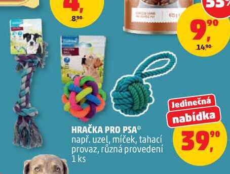 HRAČKA PRO PSA např. uzel, míček, tahací provaz, různá provedení, 1 ks
