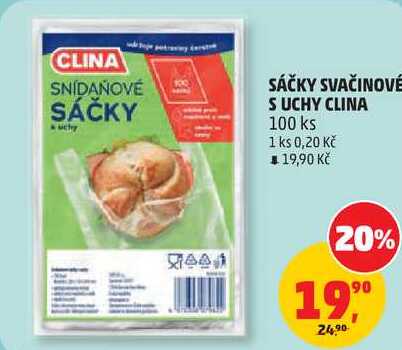 SÁČKY SVAČINOVÉ SUCHY CLINA, 100 ks