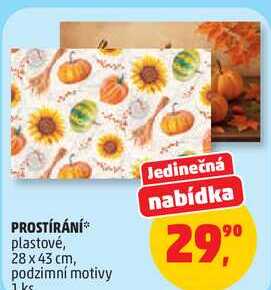PROSTÍRÁNÍ plastové, 28 x 43 cm, podzimní motivy, 1 ks