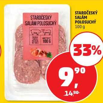 STAROČESKÝ SALÁM POLOSUCHÝ, 100 g