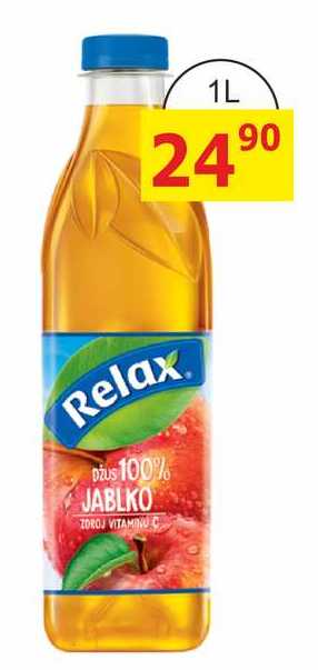 Relax ovocný džus 100% jablko 1l, různé druhy
