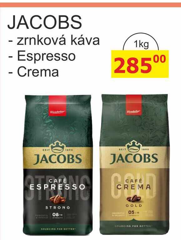JACOBS - zrnková káva, Espresso/Crema 1kg