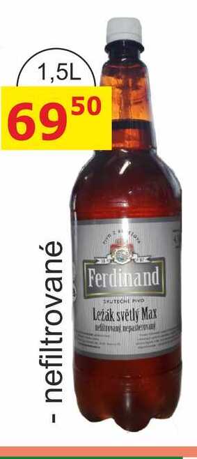 Ferdinand Max ležák světlý pivo nefiltrované 1,5l