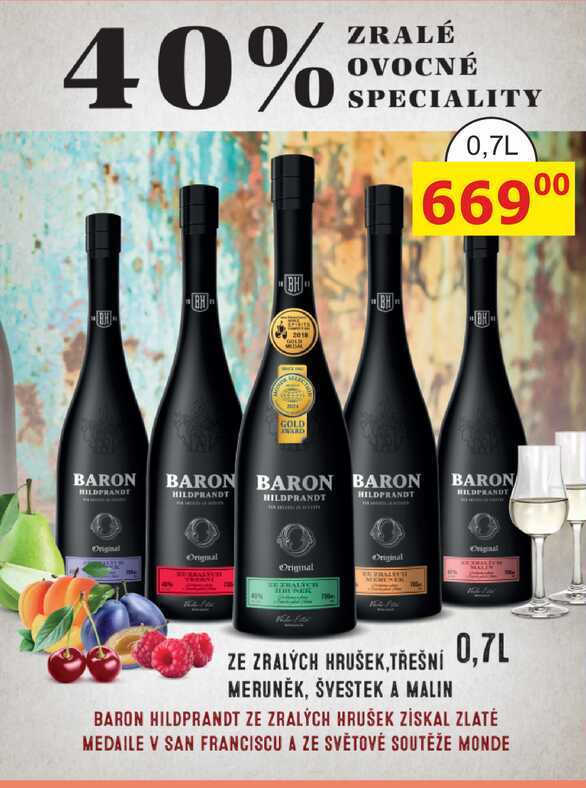 BARON HILDPRANDT 40% ovocné speciality 0,7l