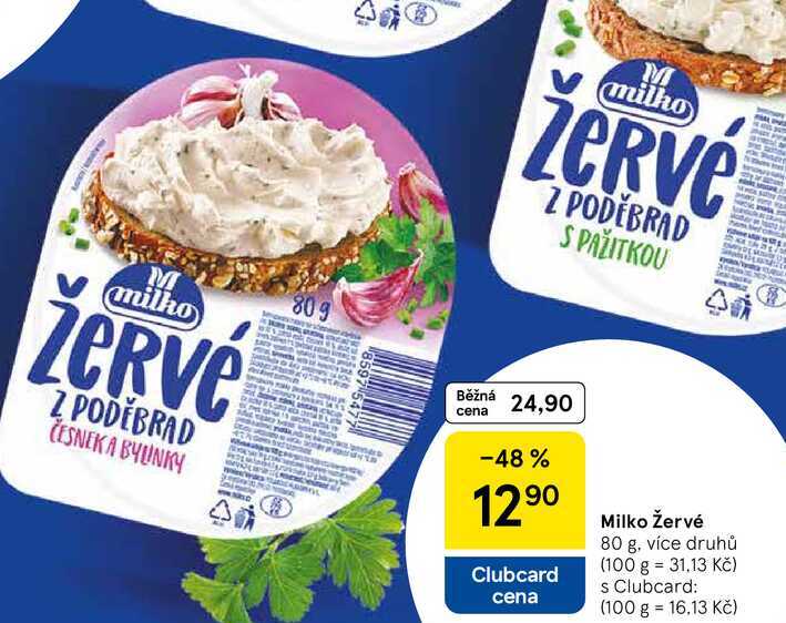 Milko Žervé, 80 g, více druhů  
