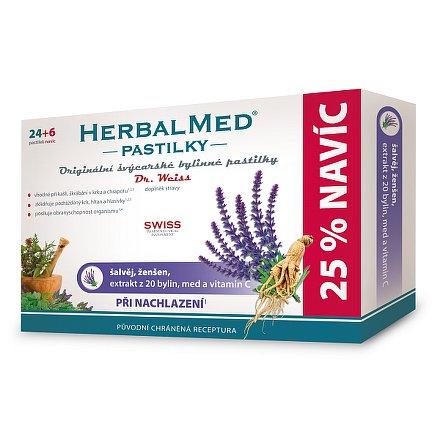 Dr. Weiss HerbalMed Šalvěj + ženšen + vitamin C 24+6 pastilek