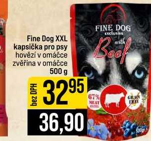 Fine Dog XXL kapsička pro psy hovězí v omáčce zvěřina v omáčce 500 g