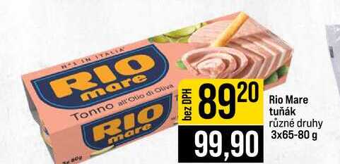 Rio Mare tuňák různé druhy 3x65-80 g 