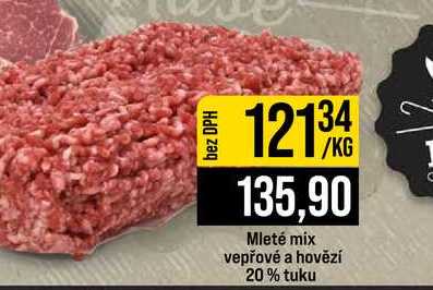 Mleté mix vepřové a hovězí 20% tuku 1kg