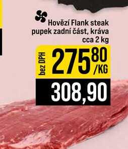 Hovězí Flank steak pupek zadní část, kráva cca 2 kg 1kg