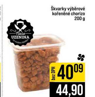 Škvarky výběrové kořeněné chorizo 200 g