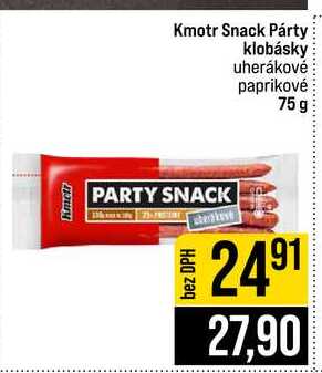 Kmotr Snack Párty klobásky uherákové paprikové 75 g