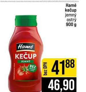 Hamé kečup jemný ostrý 900 g 