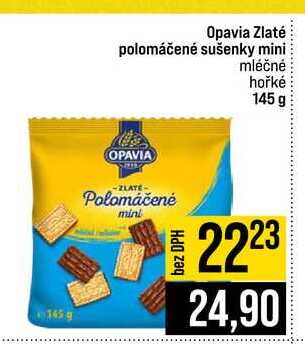 Opavia Zlaté polomáčené sušenky mini mléčné hořké 145 g