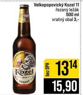 Velkopopovický Kozel 11 řezaný ležák 500 ml